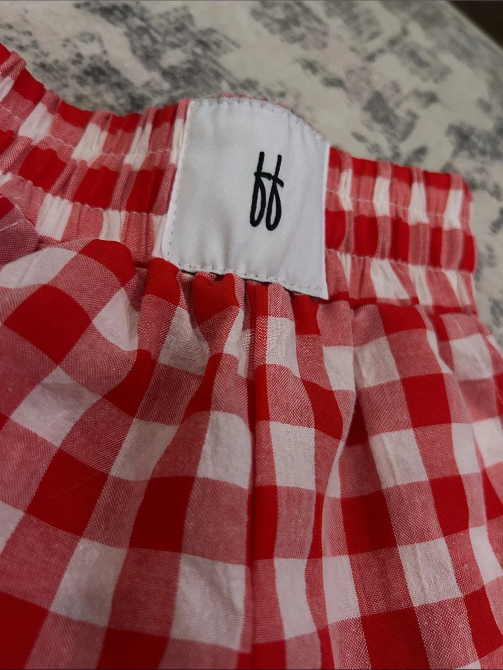 Kids Red Gingham Elastic-Waist Shorts